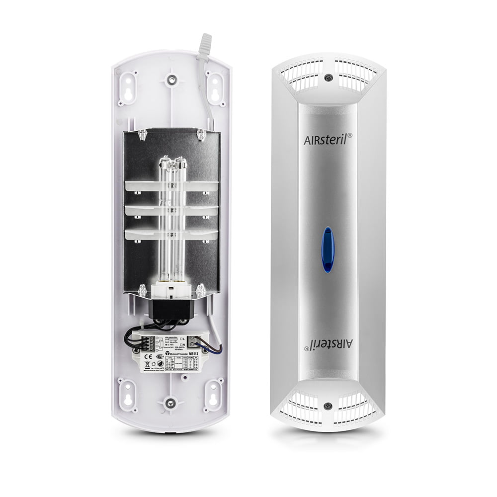 AIRsteril® WT-Serie, in Titanium, geöffnet – UV-C-Lampen im Innenraum